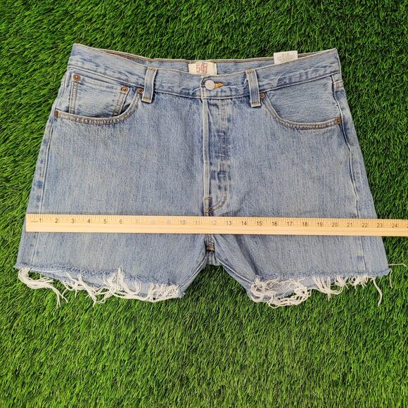 LEVIS Cut-Off Jeans Shorts Womens 14 34x5 High-Waist Jorts - Picture 8 of 13
